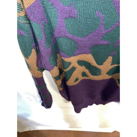 Country Suburbans Women’s Turtleneck Sweater Size Small Purple Green Geometric - Picture 6 of 12